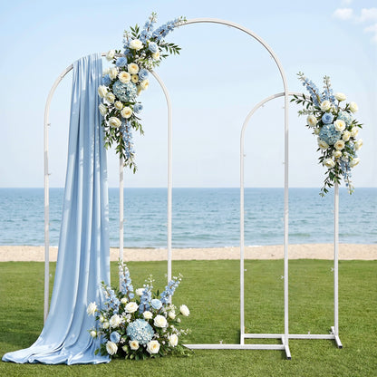 Wedding Arch Backdrop Stand Set of 3 Metal Wedding Arched Frame White, Easy to Assemble, Stable Balloon Arch WESD-ARCH-3PC-WH