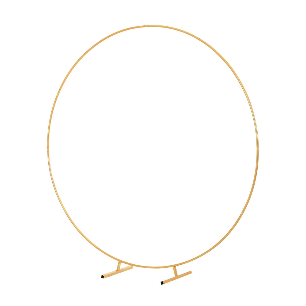 2M Round Backdrop Stand Wedding Background Decoration Party Flower Balloon Display WESD-ROUND-2M-GD