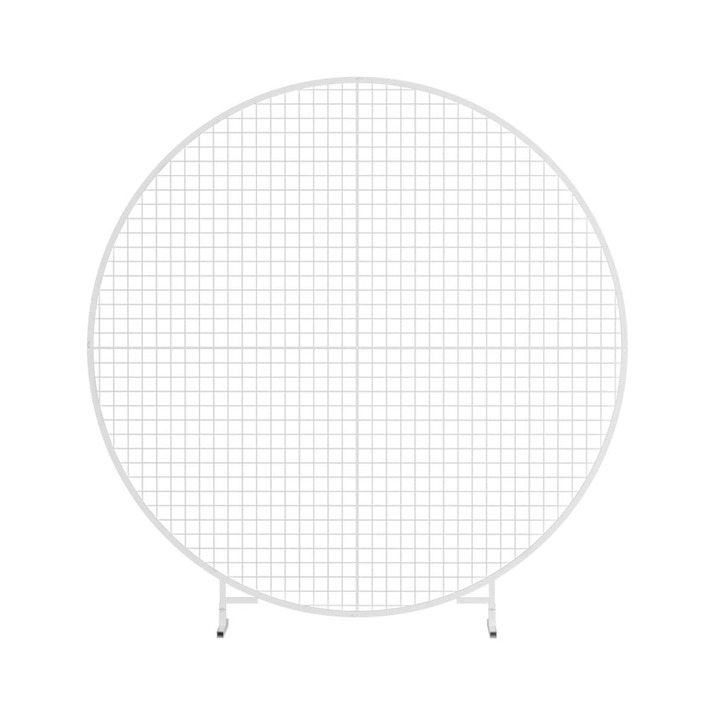 2M Round Backdrop Stand Wedding Background Decoration Party Flower Balloon Display WESD-ROUND-NET-2M-WH
