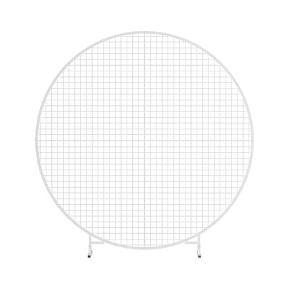 2M Round Backdrop Stand Wedding Background Decoration Party Flower Balloon Display WESD-ROUND-NET-2M-WH