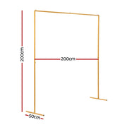 2M Backdrop Stand Wedding Background Decoration Party Flower Balloon Display Golden WESD-SQUA-2M-GD