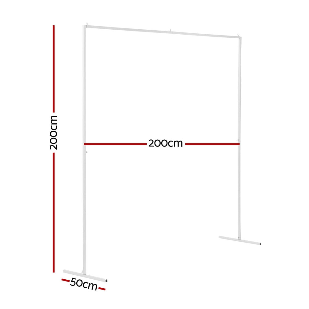 2M Backdrop Stand Wedding Background Decoration Party Flower Balloon Display White WESD-SQUA-2M-WH