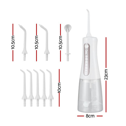 Devanti Cordless Water Flosser Dental Oral Irrigator White WF-350ML-8N-WH