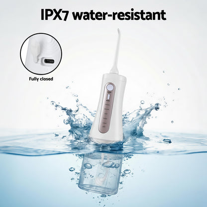 Devanti Cordless Water Flosser Dental Oral Irrigator White WF-350ML-8N-WH