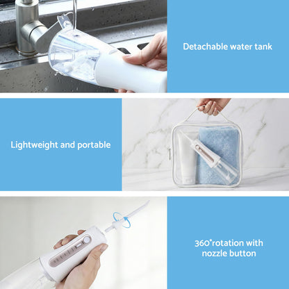 Devanti Cordless Water Flosser Dental Oral Irrigator White WF-350ML-8N-WH