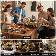Artiss Wine Rack Metal 12 Bottle No Assembly Required Black WINE-RACK-12B-MET-BK