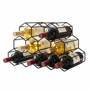 Artiss Wine Rack Metal 12 Bottle No Assembly Required Black WINE-RACK-12B-MET-BK