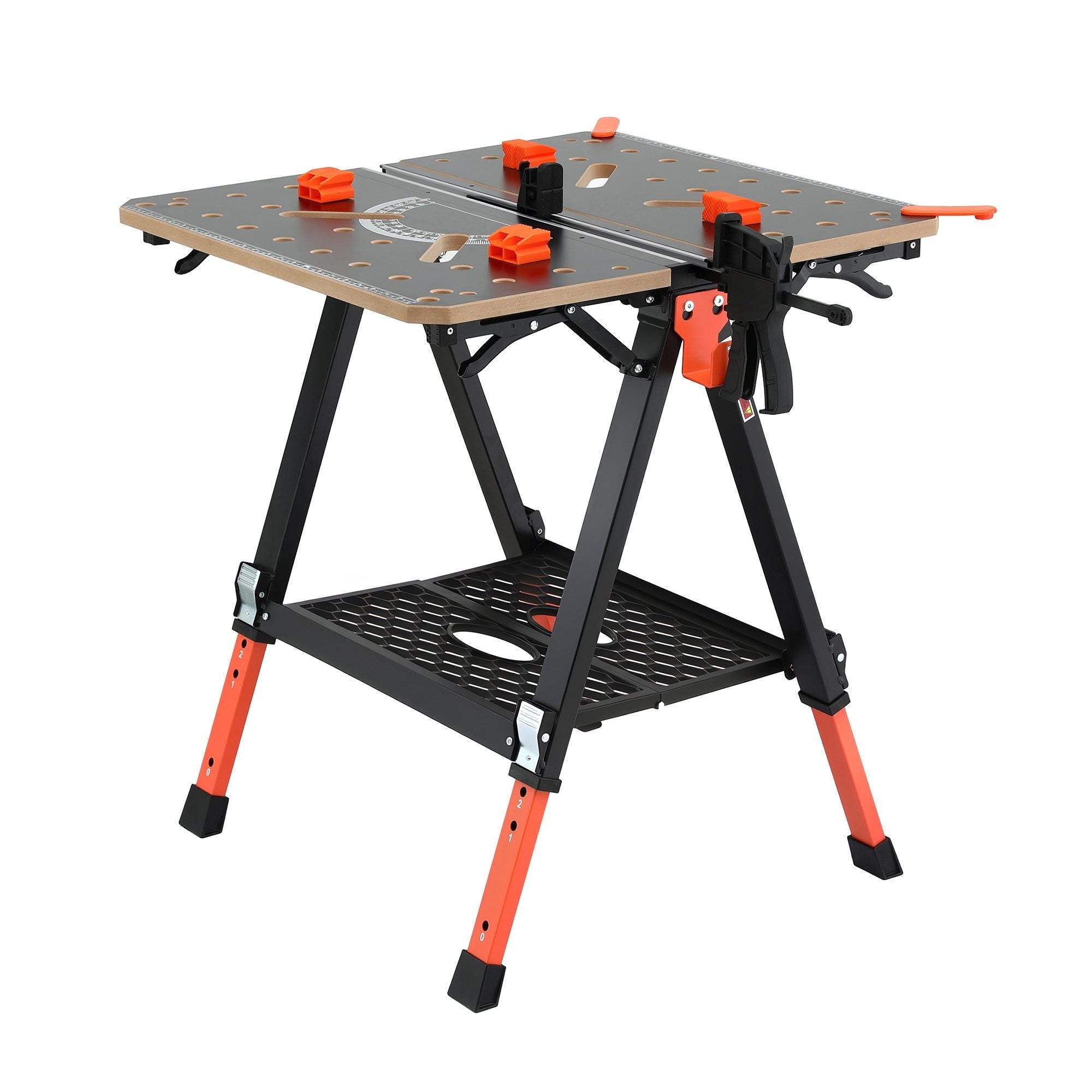 Giantz Portable Folding Work Table 454kg Adjustable Workbench WKB-F-2IN1-BK