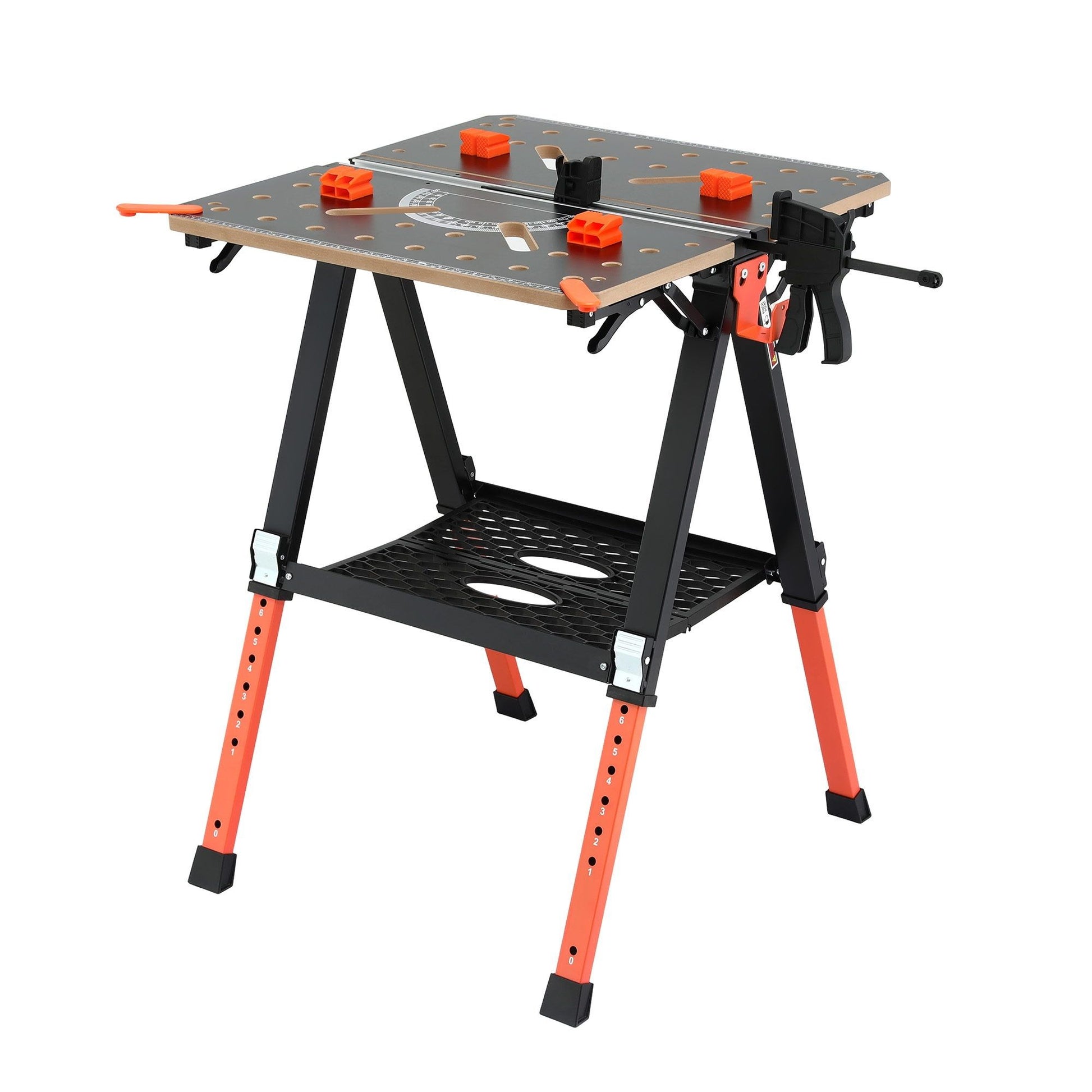 Giantz Portable Folding Work Table 454kg Adjustable Workbench WKB-F-2IN1-BK
