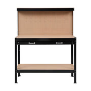 Giantz Workbench with Pegboard and Ultra-Wide 120cm Work Table for Garage DIY, 20 Hooks WKB-S-0122-BK