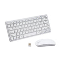 Wireless Keyboard and Mouse Combo Bluetooth Set for PC Laptop Phone Tablet 78 Keys White WKM-02-WH