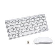 Wireless Keyboard and Mouse Combo Bluetooth Set for PC Laptop Phone Tablet 78 Keys White WKM-02-WH