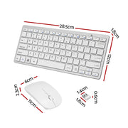 Wireless Keyboard and Mouse Combo Bluetooth Set for PC Laptop Phone Tablet 78 Keys White WKM-02-WH