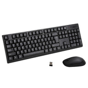 Wireless Keyboard and Mouse Combo Bluetooth Set for PC Laptop Phone Tablet 104 Keys Black WKM-08-BK