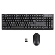 Wireless Keyboard and Mouse Combo Bluetooth Set for PC Laptop Phone Tablet 104 Keys Black WKM-08-BK