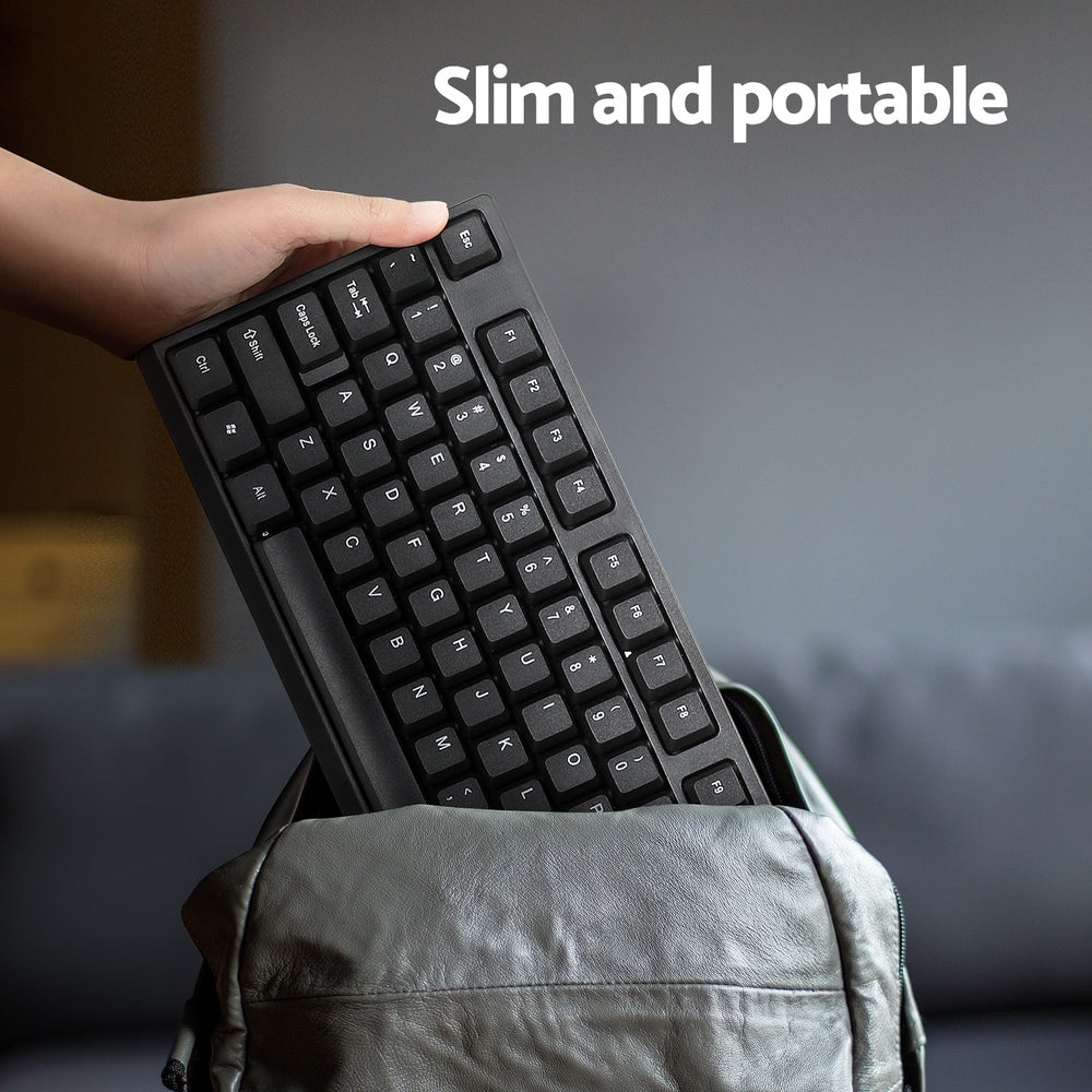Wireless Keyboard and Mouse Combo Bluetooth Set for PC Laptop Phone Tablet 104 Keys Black WKM-08-BK