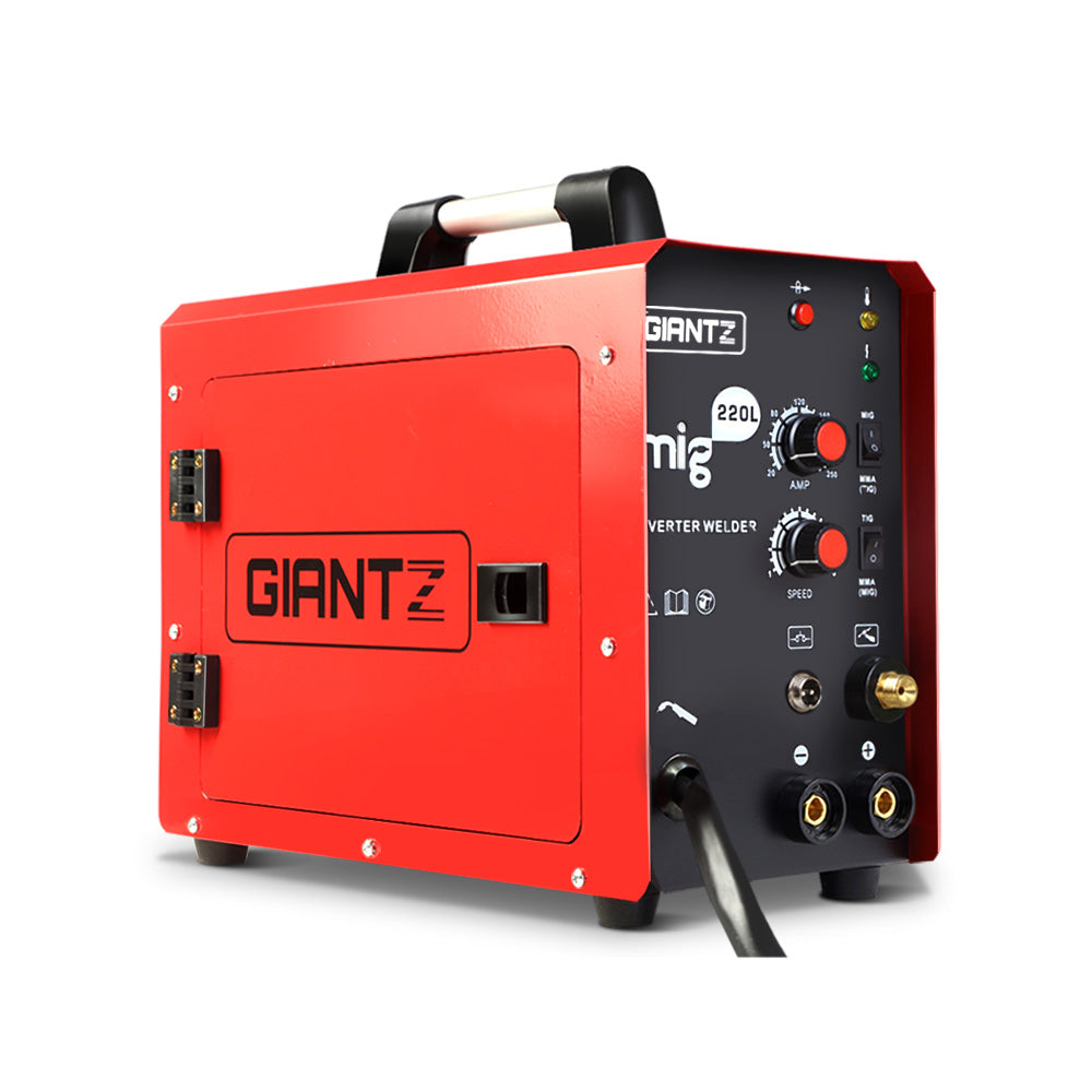 Giantz 220 Amp Inverter Welder MMA MIG DC Gas Gasless Welding Machine Portable WLD-INV-MIG-LUX-22