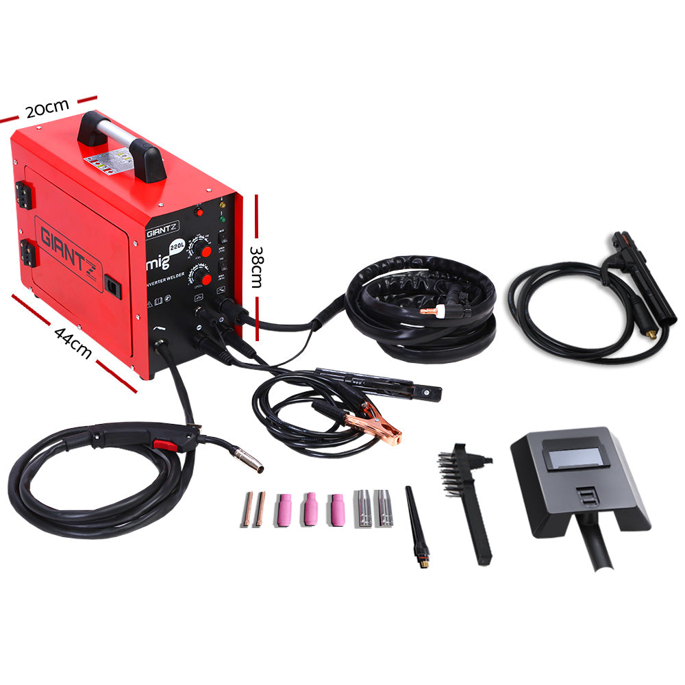 Giantz 220 Amp Inverter Welder MMA MIG DC Gas Gasless Welding Machine Portable WLD-INV-MIG-LUX-22