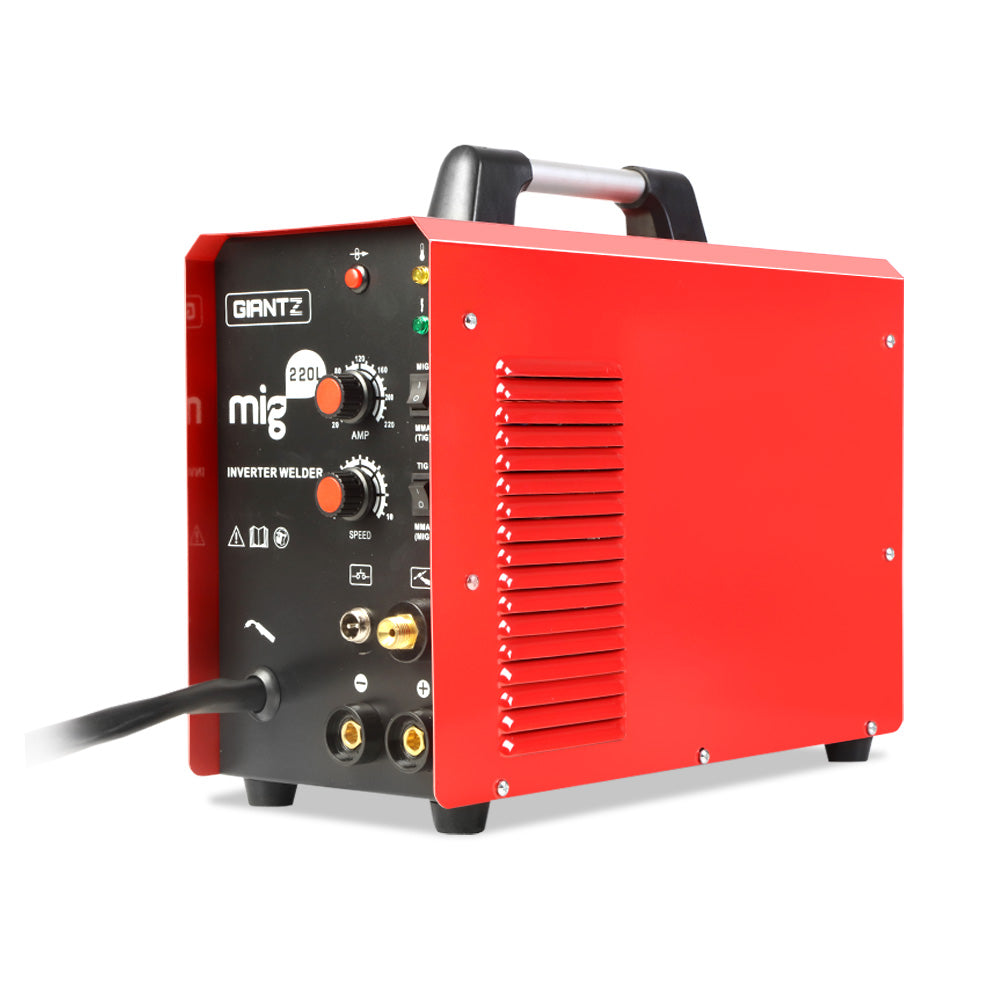Giantz 220 Amp Inverter Welder MMA MIG DC Gas Gasless Welding Machine Portable WLD-INV-MIG-LUX-22