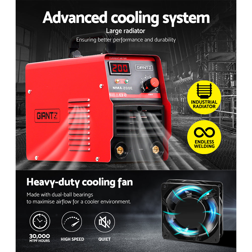 Giantz 200 Amp Inverter Welder MMA ARC DC IGBT Welding Machine Stick Portable WLD-INV-MMA-ECO-TW