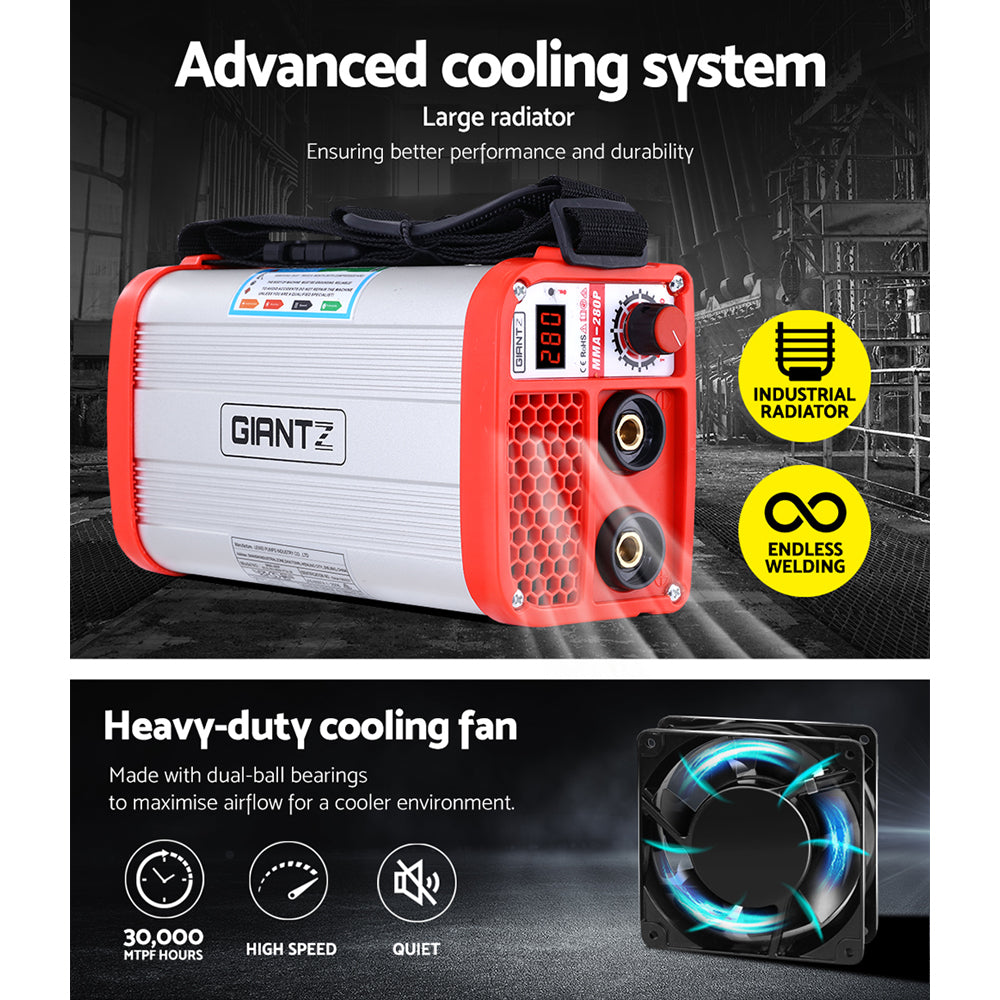 Giantz 280 Amp Inverter Welder DC MMA ARC IGBT Stick Portable Welding Machine WLD-INV-MMA-PTA-28