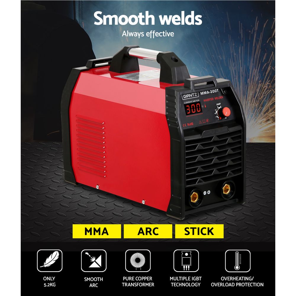 Giantz 300Amp Inverter Welder MMA ARC iGBT DC Gas Welding Machine Stick Portable WLD-INV-MMA-TOP-TH