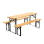 Gardeon Wooden Outdoor Foldable Bench Set - Natural WOOD-B-BTS-178462-NT-AB
