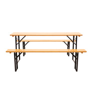 Gardeon Wooden Outdoor Foldable Bench Set - Natural WOOD-B-BTS-178462-NT-AB