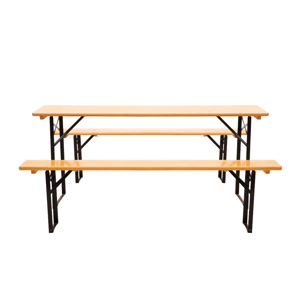 Gardeon Wooden Outdoor Foldable Bench Set - Natural WOOD-B-BTS-178462-NT-AB