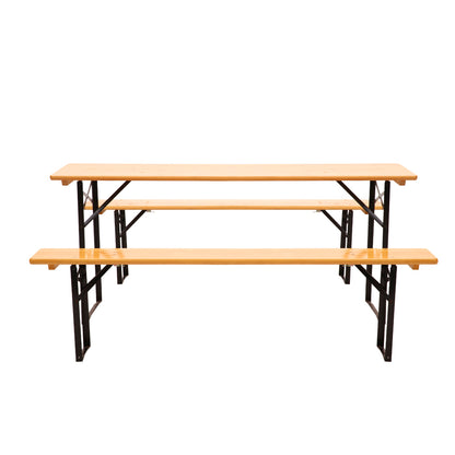 Gardeon Wooden Outdoor Foldable Bench Set - Natural WOOD-B-BTS-178462-NT-AB