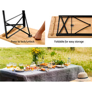 Gardeon Wooden Outdoor Foldable Bench Set - Natural WOOD-B-BTS-178462-NT-AB