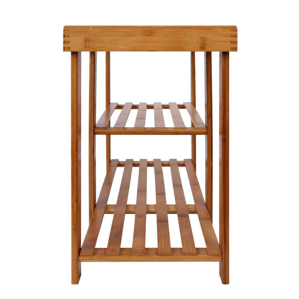 Artiss Bamboo Shoe Rack Bench WOOD-B-SR-9045-NT