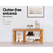 Artiss Bamboo Shoe Rack Bench WOOD-B-SR-9045-NT