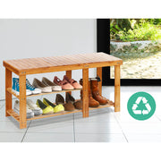 Artiss Bamboo Shoe Rack Bench WOOD-B-SR-9045-NT