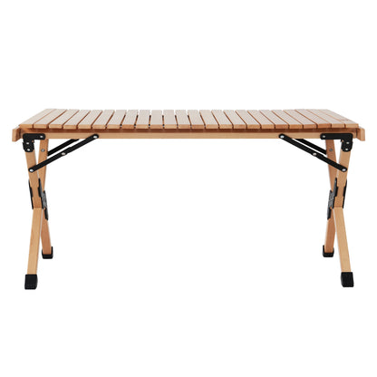 Gardeon Outdoor Furniture Wooden Egg Roll Picnic Table Camping Desk 90CM WOOD-ROLL-TB-90-WN