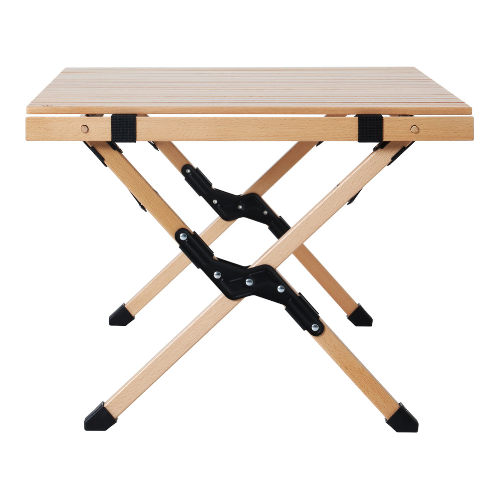 Gardeon Outdoor Furniture Wooden Egg Roll Picnic Table Camping Desk 90CM WOOD-ROLL-TB-90-WN