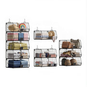 Artiss 5 Tier Stackable Closet Organizers and Storage Closet Hanging Storage Organizer Shelves WOS-A-STEEL-5T