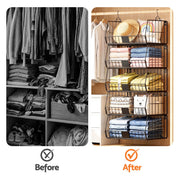 Artiss 5 Tier Stackable Closet Organizers and Storage Closet Hanging Storage Organizer Shelves WOS-A-STEEL-5T