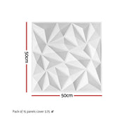 Artiss 3D Wall Panels Diamond PVC Decorative Panels 50x50cm Set of 15 Feature Wall WP-50X50-15PCS-DIA