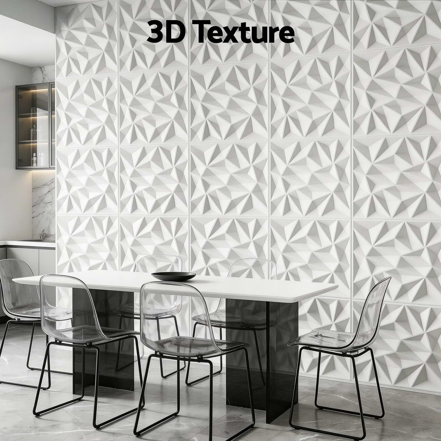 Artiss 3D Wall Panels Diamond PVC Decorative Panels 50x50cm Set of 15 Feature Wall WP-50X50-15PCS-DIA