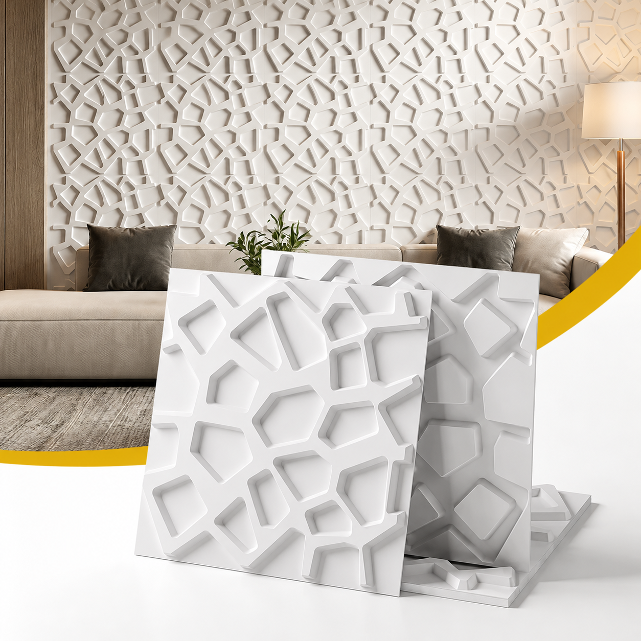 Artiss 3D Wall Panels PVC Decorative Panels 50x50cm Set of 15 Feature Wall Poly WP-50X50-15PCS-POLY