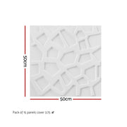 Artiss 3D Wall Panels PVC Decorative Panels 50x50cm Set of 15 Feature Wall Poly WP-50X50-15PCS-POLY