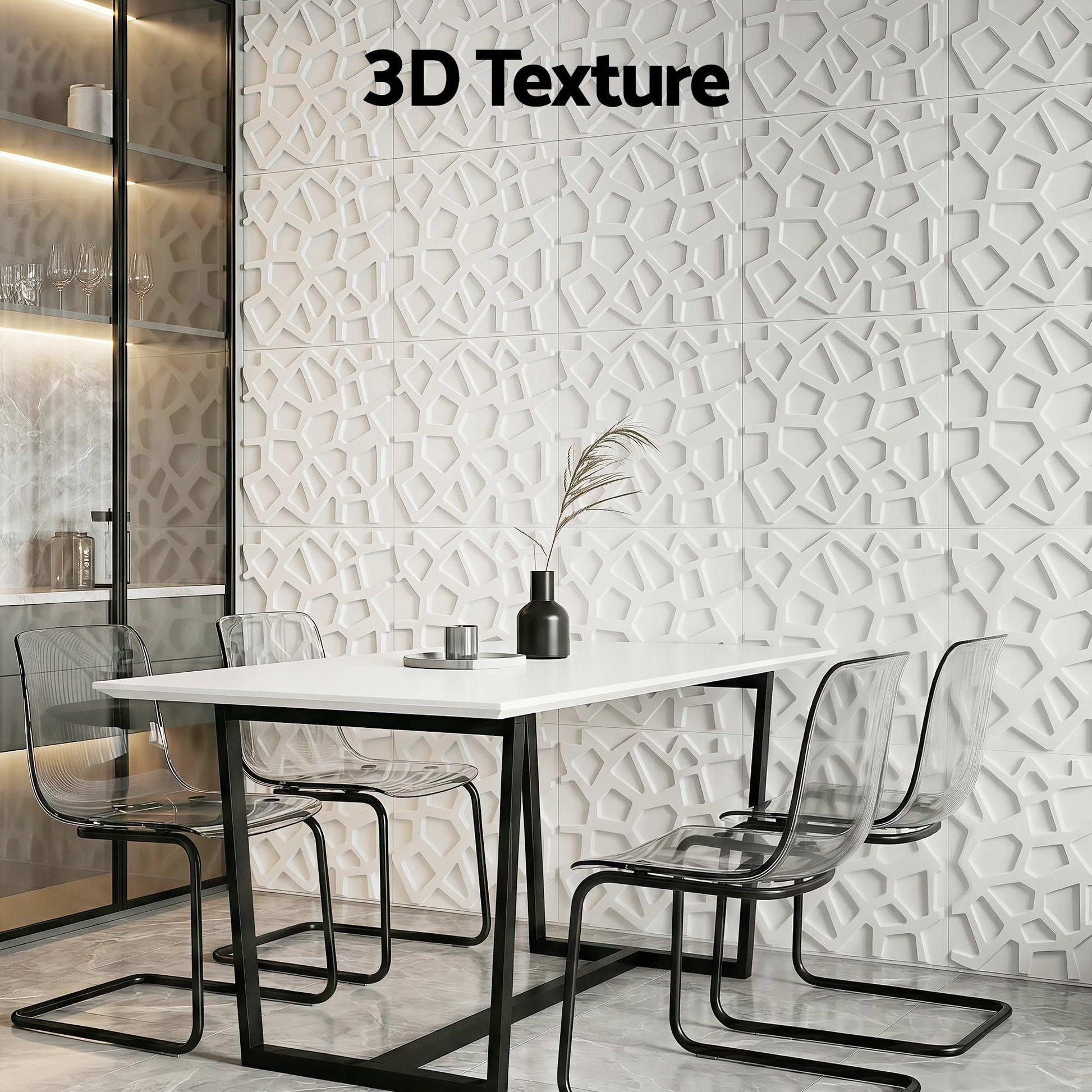 Artiss 3D Wall Panels PVC Decorative Panels 50x50cm Set of 15 Feature Wall Poly WP-50X50-15PCS-POLY