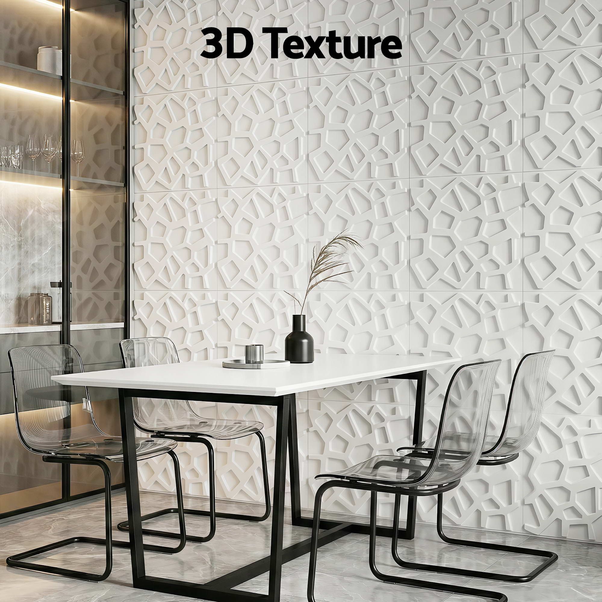 Artiss 3D Wall Panels PVC Decorative Panels 50x50cm Set of 15 Feature Wall Poly WP-50X50-15PCS-POLY