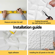 Artiss 3D Wall Panels PVC Decorative Panels 50x50cm Set of 15 Feature Wall Poly WP-50X50-15PCS-POLY