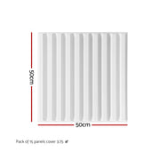 Artiss 3D Wall Panels Vertical PVC Decorative Panels 50x50cm Set of 15 Feature Wall Vert WP-50X50-15PCS-VERT