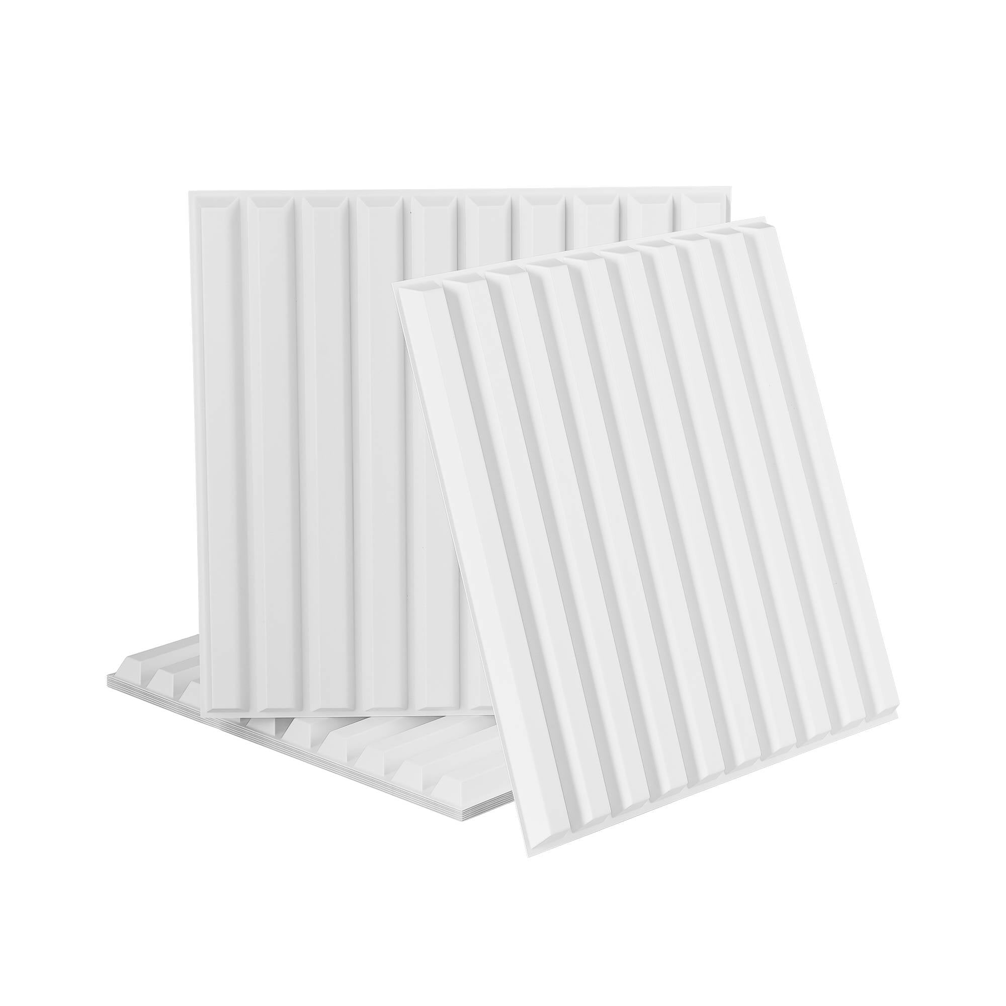 Artiss 3D Wall Panels Vertical PVC Decorative Panels 50x50cm Set of 15 Feature Wall Vert WP-50X50-15PCS-VERT