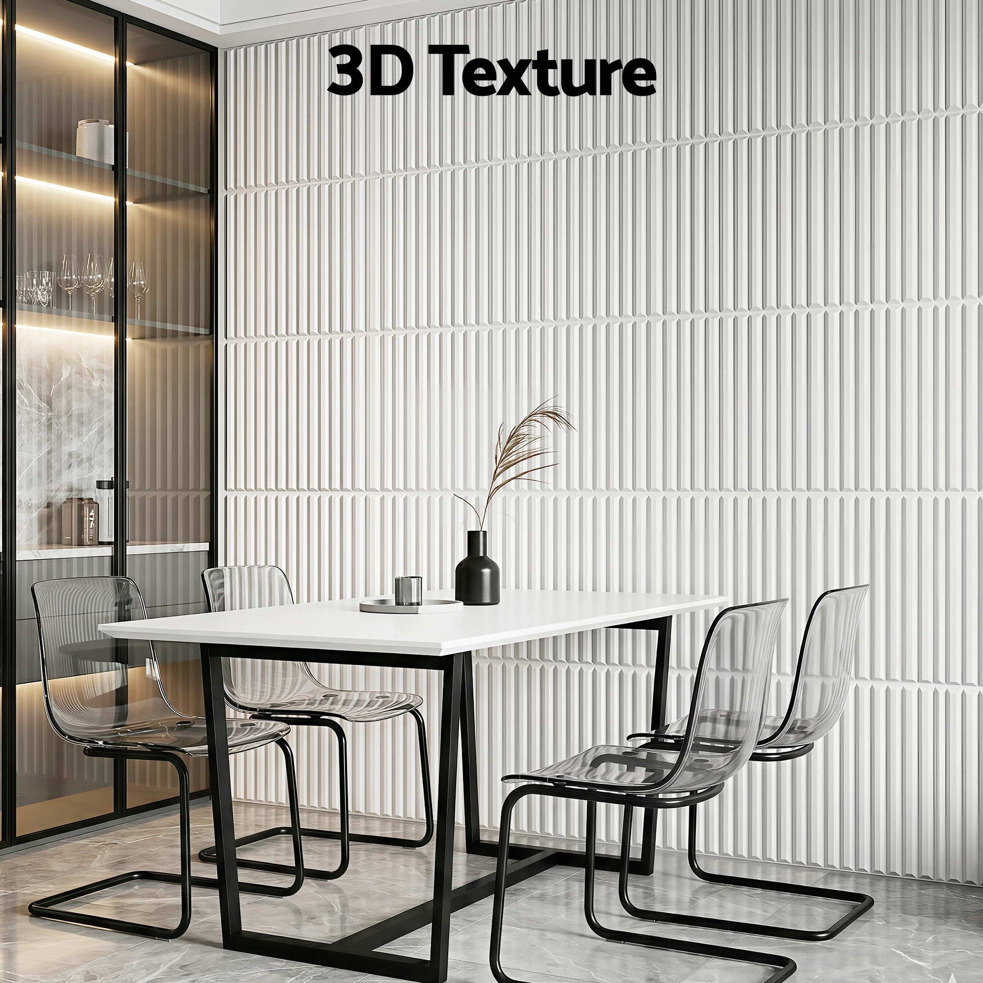 Artiss 3D Wall Panels Vertical PVC Decorative Panels 50x50cm Set of 15 Feature Wall Vert WP-50X50-15PCS-VERT