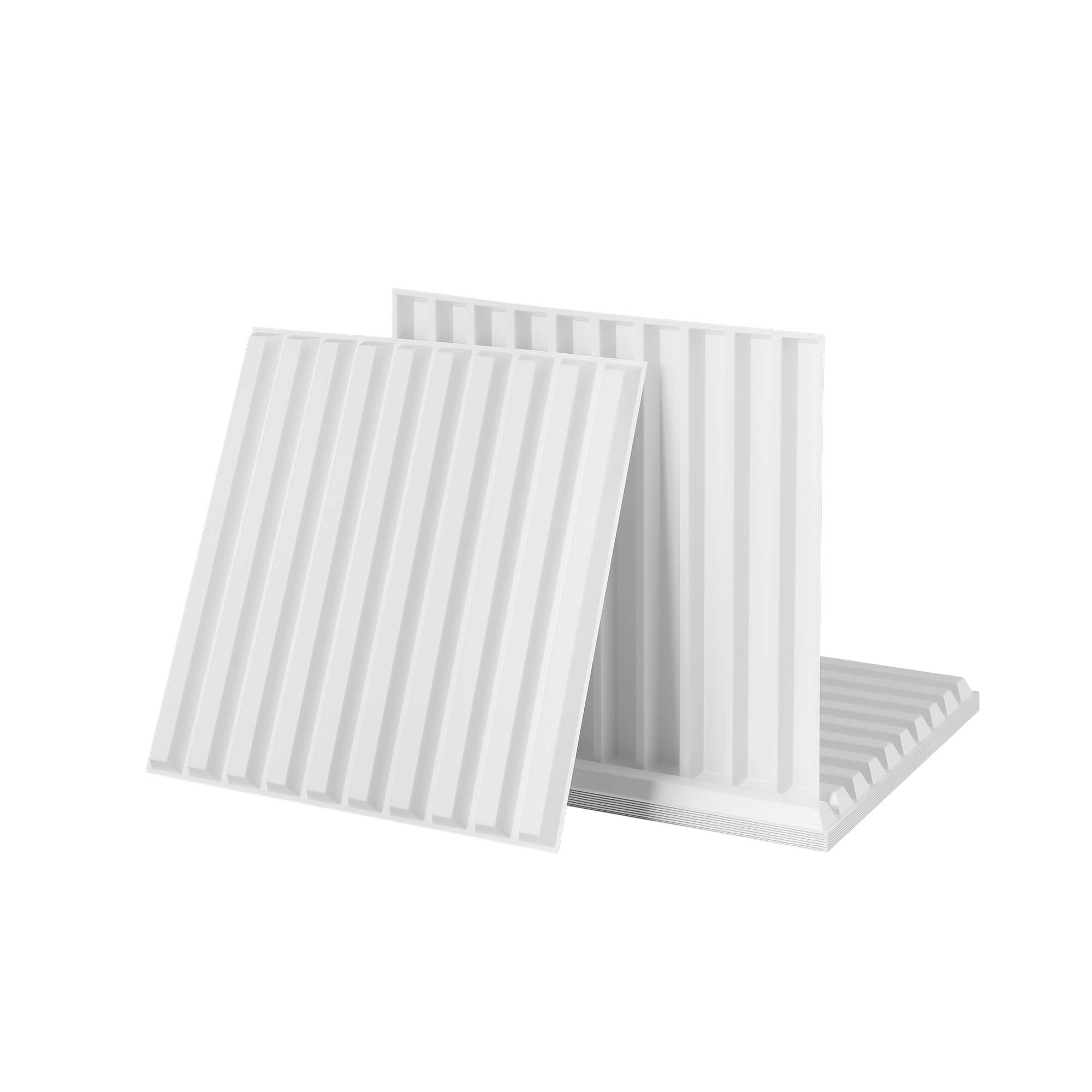 Artiss 3D Wall Panels Vertical PVC Decorative Panels 50x50cm Set of 15 Feature Wall Vert WP-50X50-15PCS-VERT