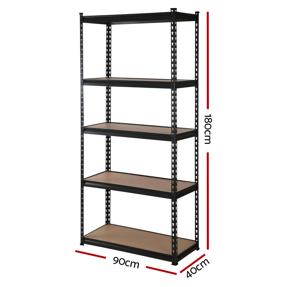 Giantz 4x1.8M Garage Shelving Warehouse Rack Pallet Racking Storage Shelve Black WR-9X18-BKX4